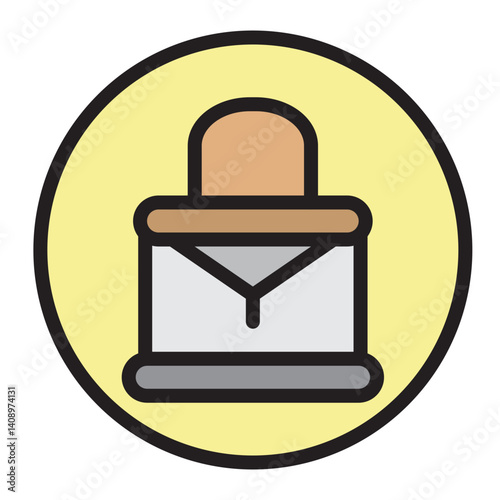 Beekeeper Hat with Veil Vector Filled Icon Design