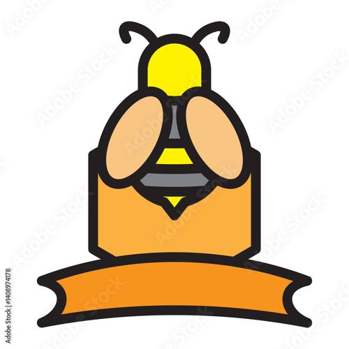 Sustainable Beekeeping Vector Filled Icon Design