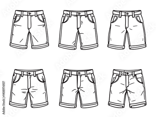 Chinos line art vector illustration