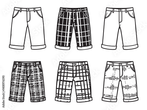 Chinos line art vector illustration