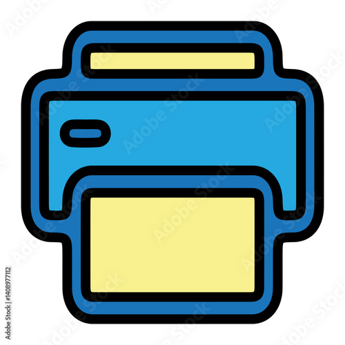 Print Button Vector Filled Icon Design