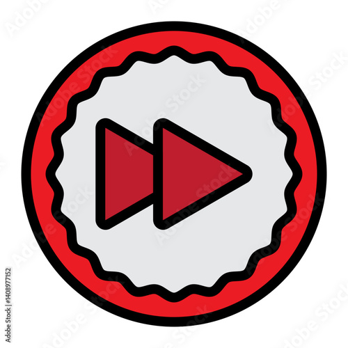 Forward Button Vector Filled Icon Design