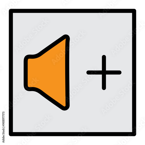 Volume Up Button Vector Filled Icon Design
