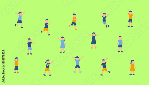 元気いっぱいな子供たちのイラスト