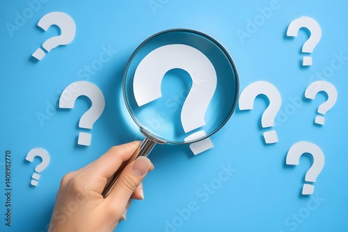 Magnifying Glass and Question Marks