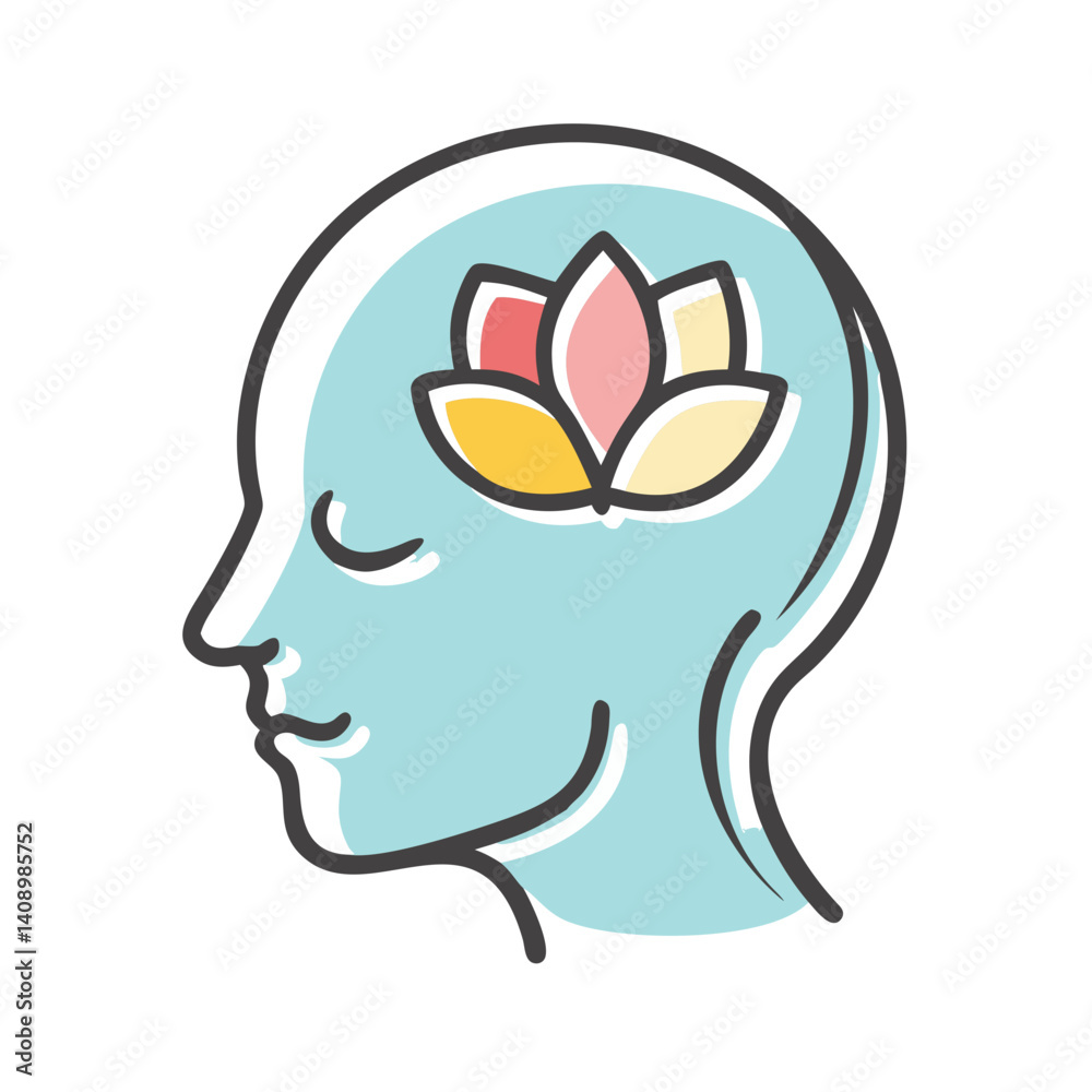 Fototapeta premium mindfulness icon, mindfulness vector illustration-simple illustration of mindfulness, perfect for mindfulness logos and icons