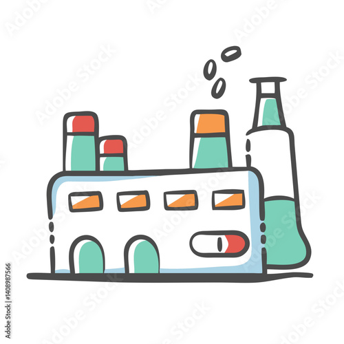 pharmaceutical factory icon, pharmaceutical factory vector illustration-simple illustration of pharmaceutical factory, perfect for pharmaceutical factory logos and icons