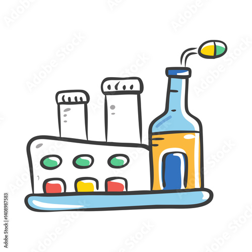 pharmaceutical factory icon, pharmaceutical factory vector illustration-simple illustration of pharmaceutical factory, perfect for pharmaceutical factory logos and icons