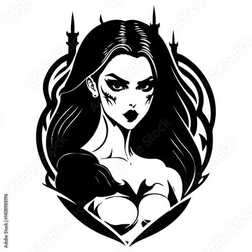 Dark Enchantress Gothic Artwork Mysterious Gaze