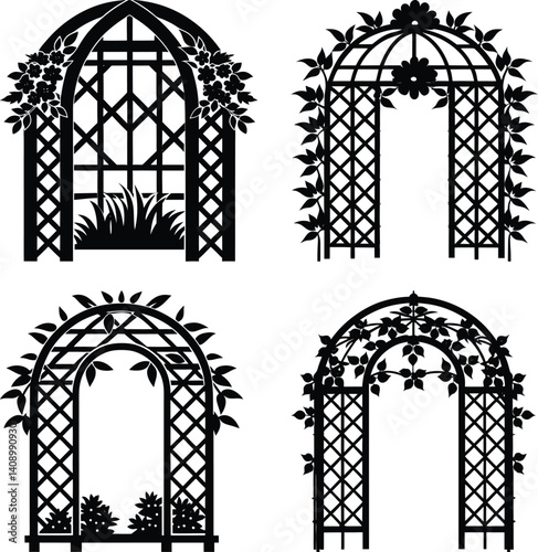 Garden Trellis silhouette vector