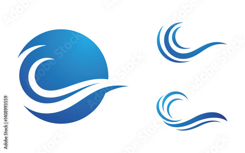 Water wave liquid vector Logo illustration design V1.94
