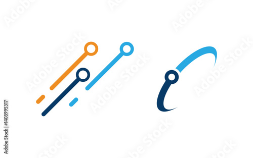 Technology Circuit Modern icon Logo design Template v.20