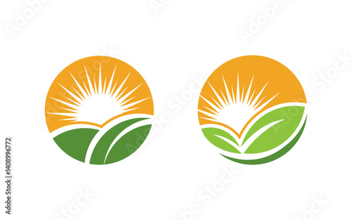 Nature leaf ecology vegan concept Logo illustration v.107