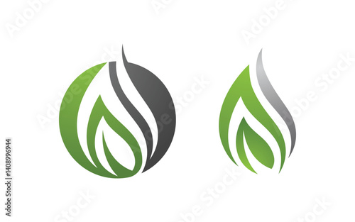 Nature leaf ecology vegan concept Logo illustration v.115
