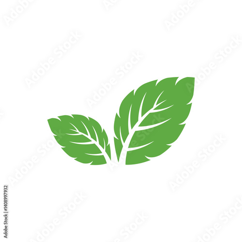 Mint leaf logo vector element template and symbol