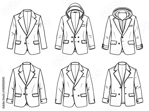 Suit jacket line art vector illustration
