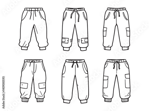 Sweatpants line art vector illustration