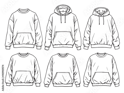 Sweatshirt line art vector illustration