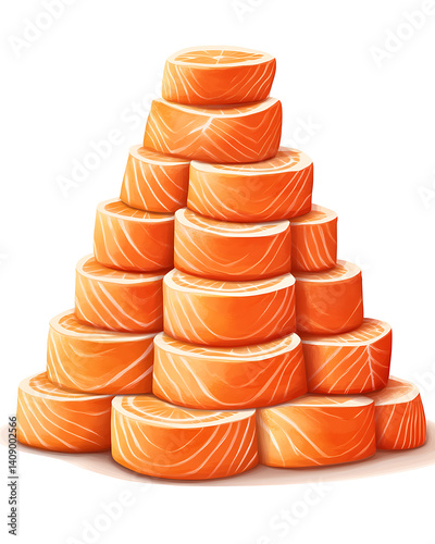 Obraz na płótnie salmon in various forms and production processes, from raw cuts and packaging to cooking, serving, and seafood industry scenes. Generative AI Illustration w salonie