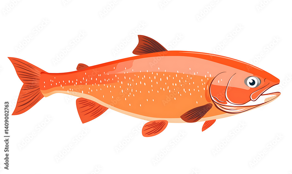salmon in various forms and production processes, from raw cuts and packaging to cooking, serving, and seafood industry scenes. Generative AI Illustration