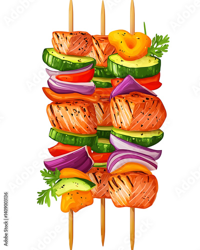 Obraz na płótnie salmon in various forms and production processes, from raw cuts and packaging to cooking, serving, and seafood industry scenes. Generative AI Illustration w salonie