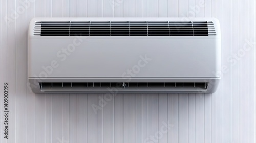 Cooling action air conditioning unit installed in modern home interior minimalist design indoor environment