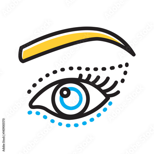 Vector multi color icon for Eyelid surgery