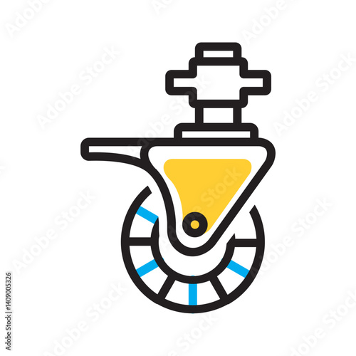 Vector multi color icon for Caster wheel