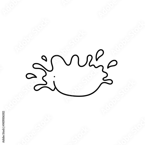 Splashing Water: Artistic line drawing capturing the dynamic energy of water splash, with a sense of movement and fluidity.