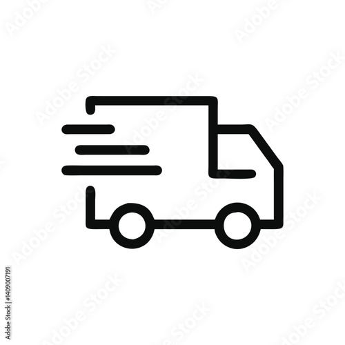 Delivery truck with motion lines icon