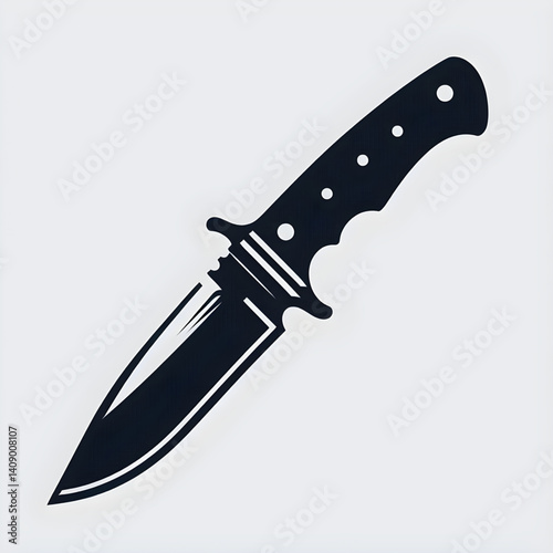 Create a knife silhouette vector style with white background