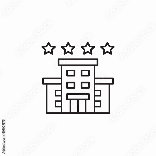 4 star hotel stay icon sign vector