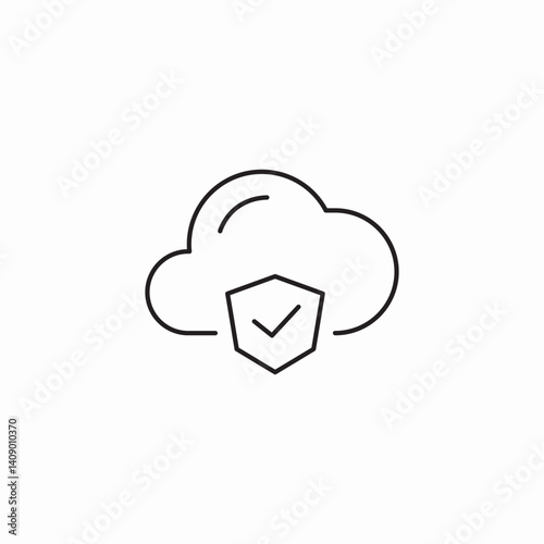 cloud computing security icon sign vector