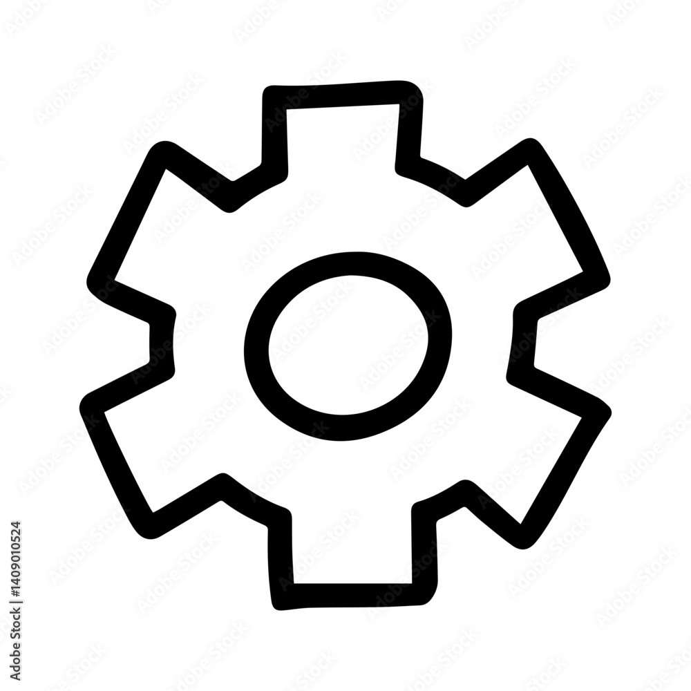 Gear doodle vector icon Gear doodle vector icon