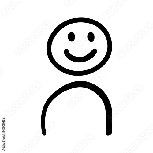 Happy person doodle vector icon