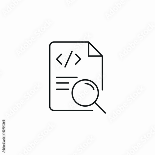 document coding search icon sign vector