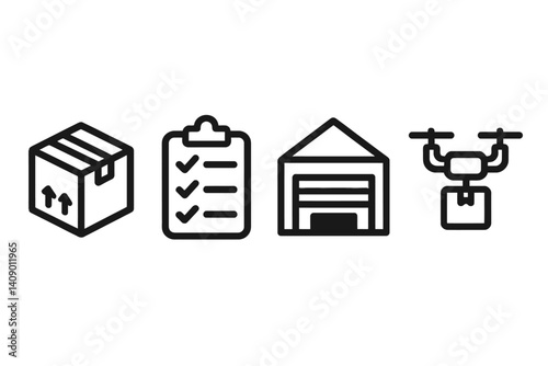 Icons representing logistics and delivery highlight contemporary shipping techniques