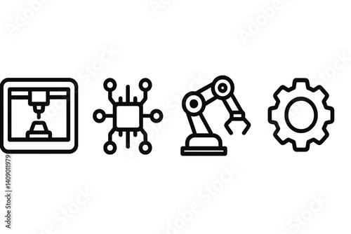 Tech icons showcasing advanced fabrication and components