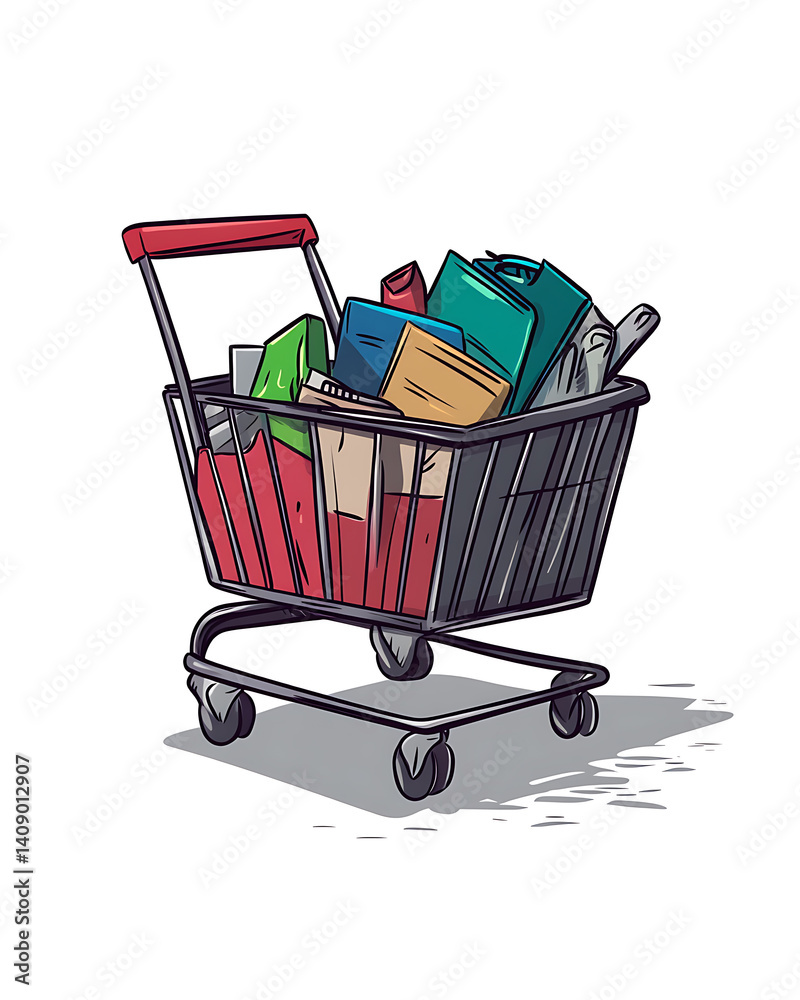Online shopping, digital selling, ecommerce process, and customer experience through modern illustrated scenes on white background.