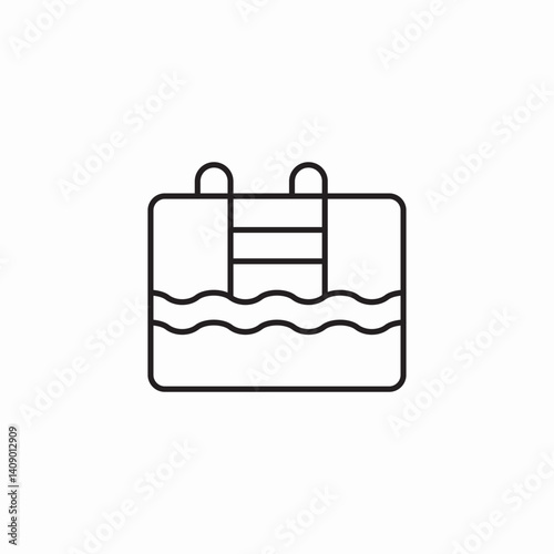 ladder swim icon sign vector