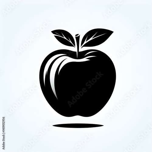 Create a apple silhouette vector style with white background