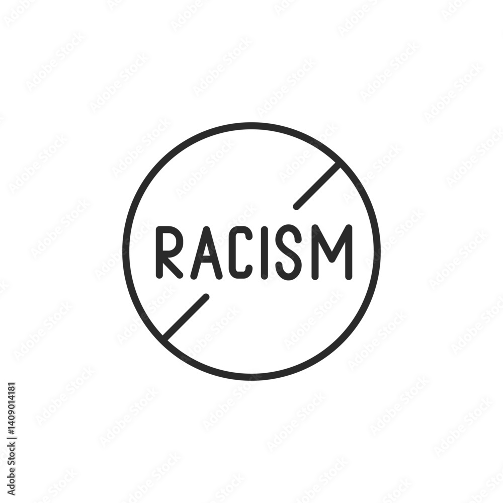 No racism icon. Simple no racism icon for social media, app, and web design. Represents diversity, inclusion, and community. Vector illustration No racism icon. Simple no racism icon for social media, app, and web design. Represents diversity, inclusion, and community. Vector illustration