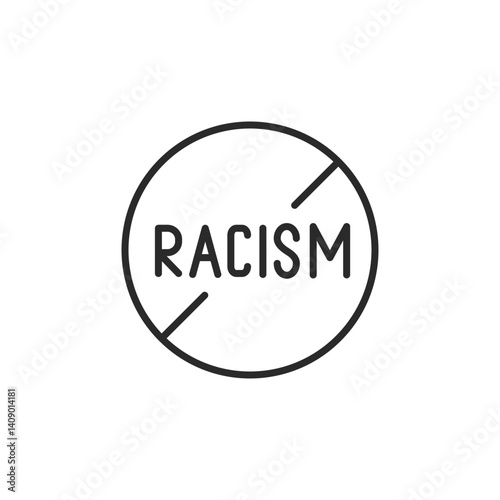 No racism icon. Simple no racism icon for social media, app, and web design. Represents diversity, inclusion, and community. Vector illustration