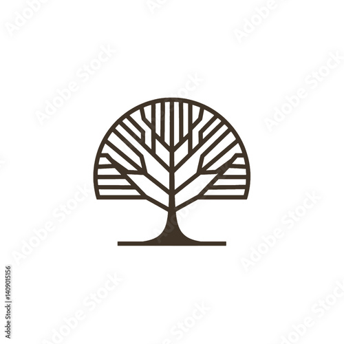 Geometric Tree Logo Design