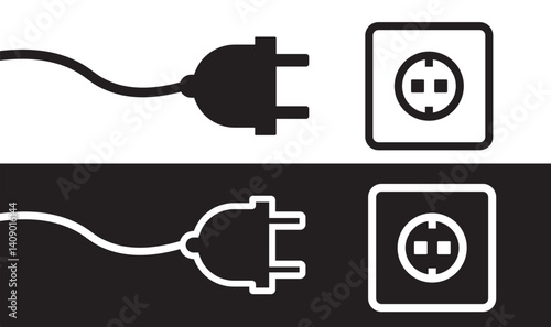 electric plug and socket. electric plug and outlet socket unplugged, electricity outlet socket power plug png and vector illustration on transparent background