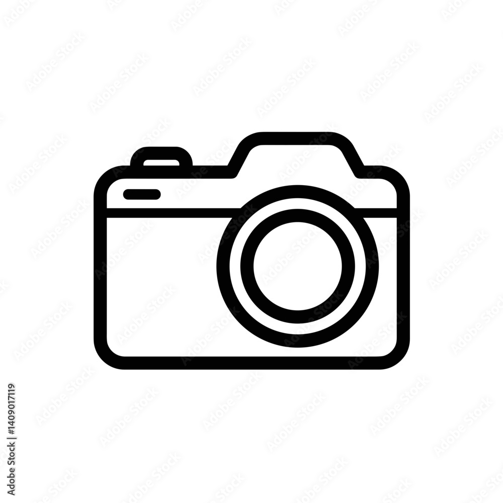 Simple Camera Icon in Black Outline Style Simple Camera Icon in Black Outline Style