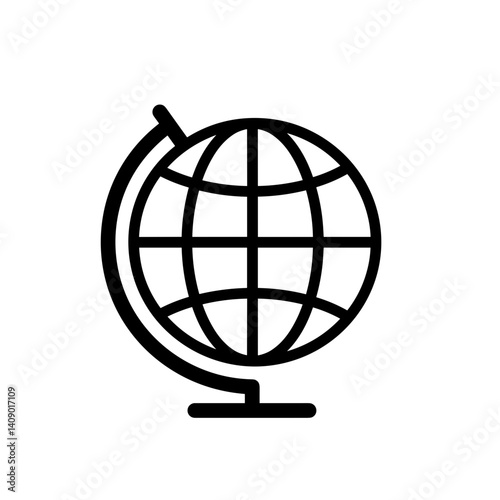 Minimalist globe illustration on a white background  