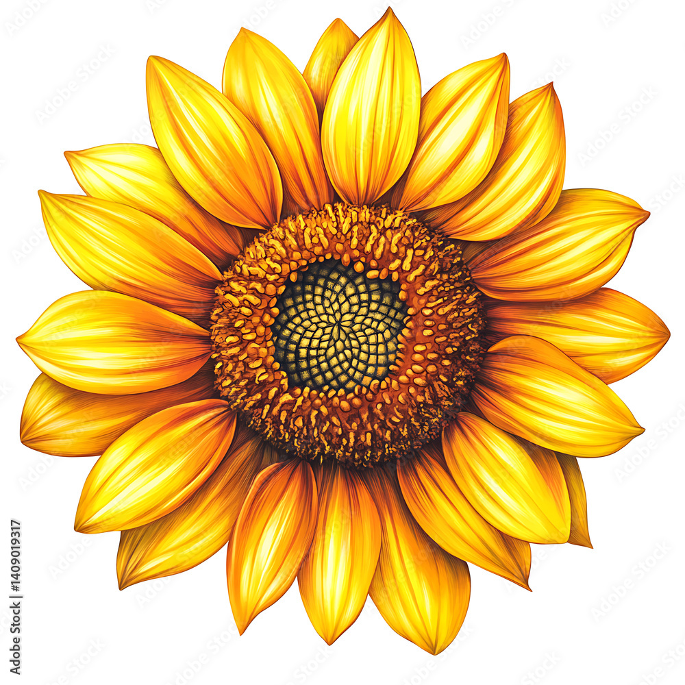 illustrations of various trees, leaves, grasses, and botanical elements on white background.