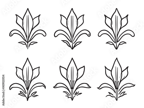 Turk’s Cap Lily line art