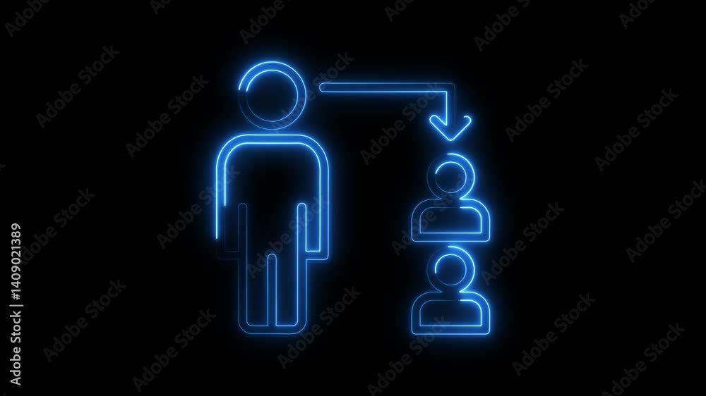 Glowing neon skills icon 4k isolated on black background. HD Video motion graphic animation Glowing neon skills icon 4k isolated on black background. HD Video motion graphic animation